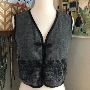 VTG Express Embroidered 100% Wool Vest - Gypsy Whimsigoth 1990's
